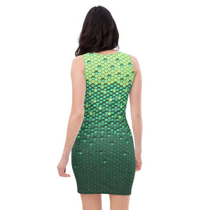 All-Over Print Dress (Green Sheen)