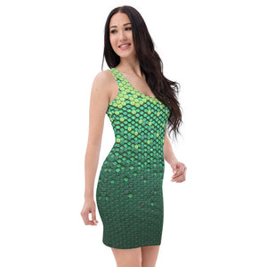 All-Over Print Dress (Green Sheen)