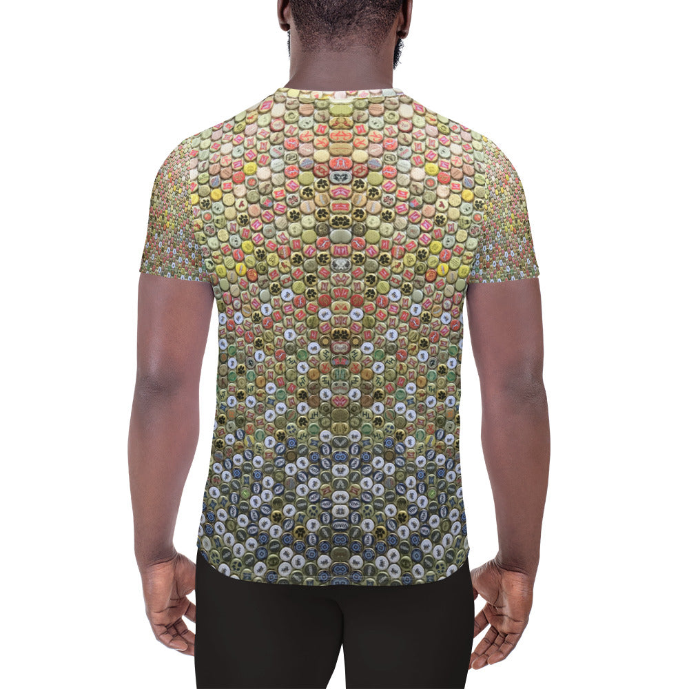 All-Over Print Men's Athletic T-shirt (Golden Light)