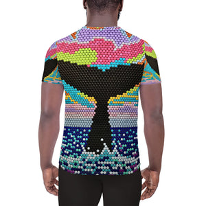 All-Over Print Men's Athletic T-shirt (Whale of a Tail)