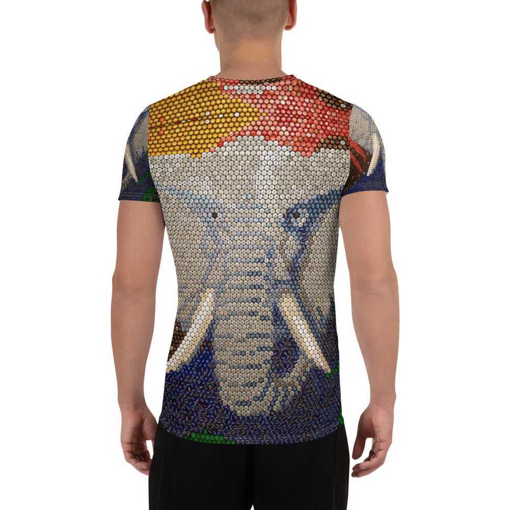 All-Over Print Men's Athletic T-shirt (Elephant)