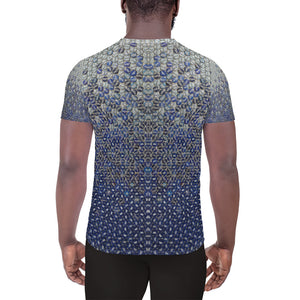 All-Over Print Men's Athletic T-shirt (Blue For You)