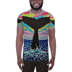 All-Over Print Men's Athletic T-shirt (Whale of a Tail)