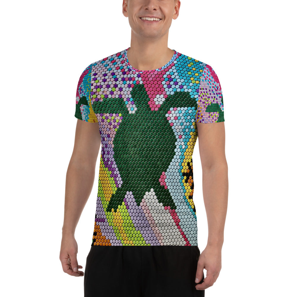 All-Over Print Men's Athletic T-shirt (Transcendant Turtle)