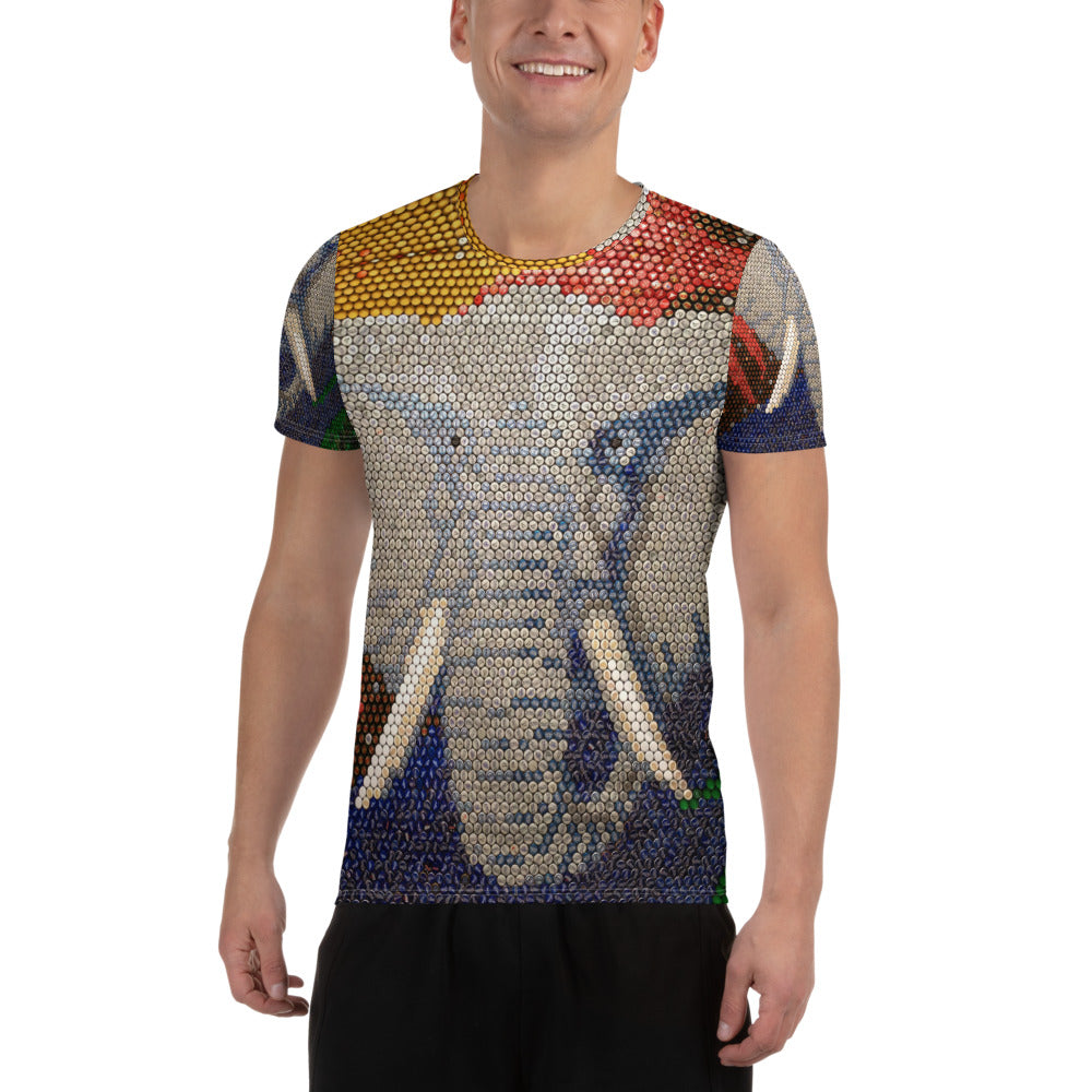 All-Over Print Men's Athletic T-shirt (Elephant)