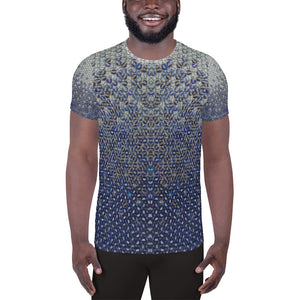 All-Over Print Men's Athletic T-shirt (Blue For You)