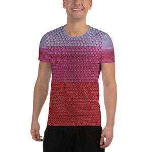 All-Over Print Men's Athletic T-shirt (Red Dawn)