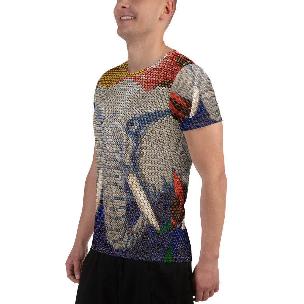 All-Over Print Men's Athletic T-shirt (Elephant)