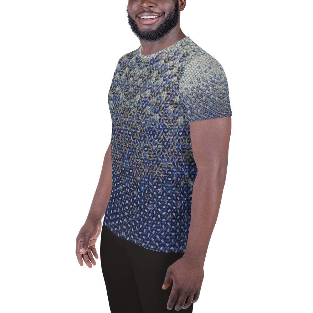 All-Over Print Men's Athletic T-shirt (Blue For You)