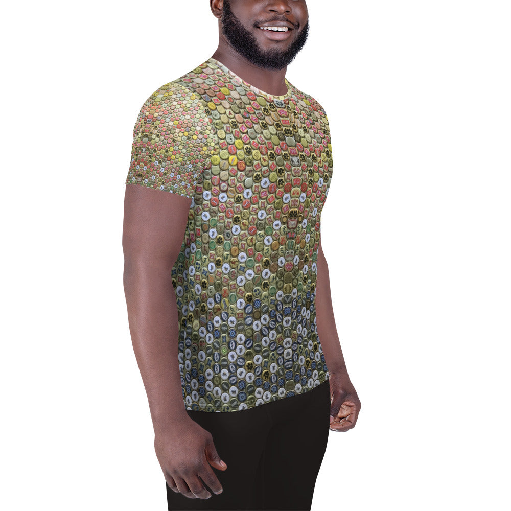 All-Over Print Men's Athletic T-shirt (Golden Light)