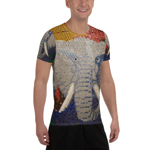 All-Over Print Men's Athletic T-shirt (Elephant)