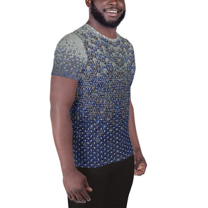 All-Over Print Men's Athletic T-shirt (Blue For You)