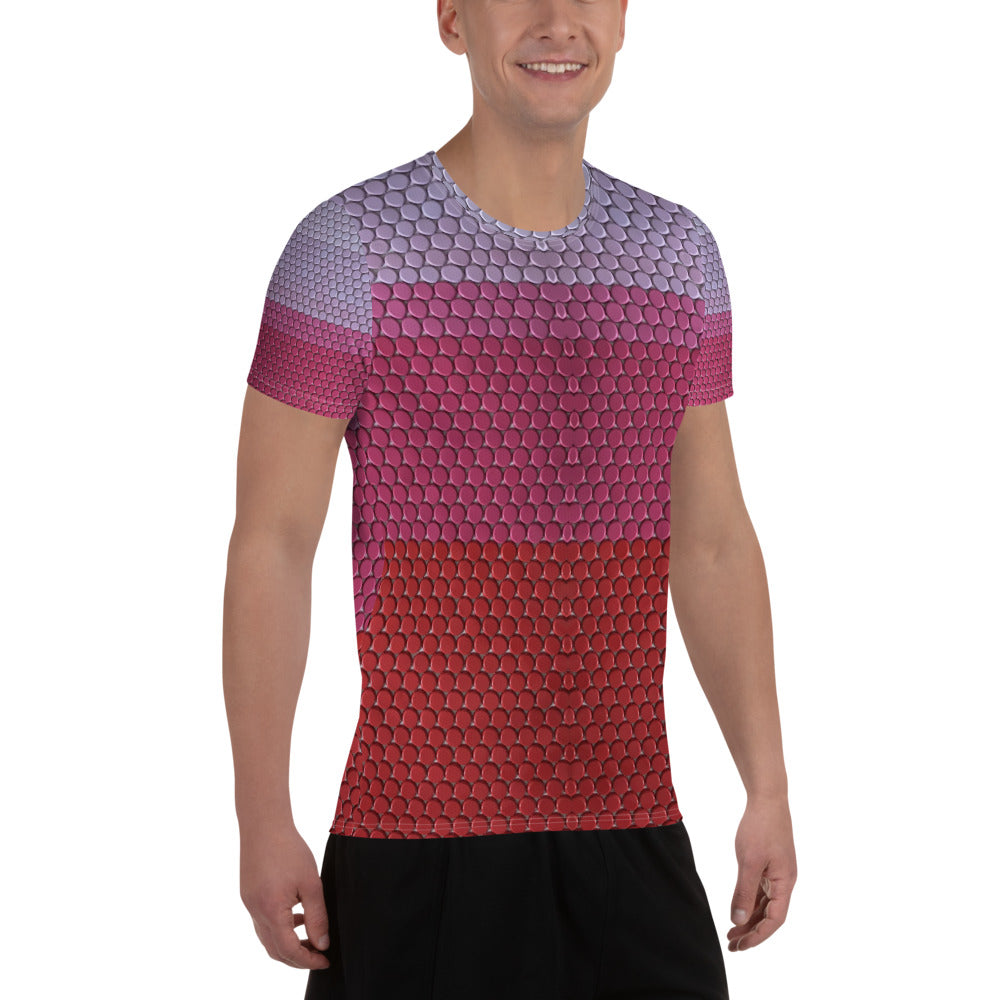 All-Over Print Men's Athletic T-shirt (Red Dawn)